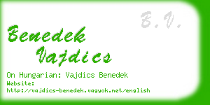 benedek vajdics business card